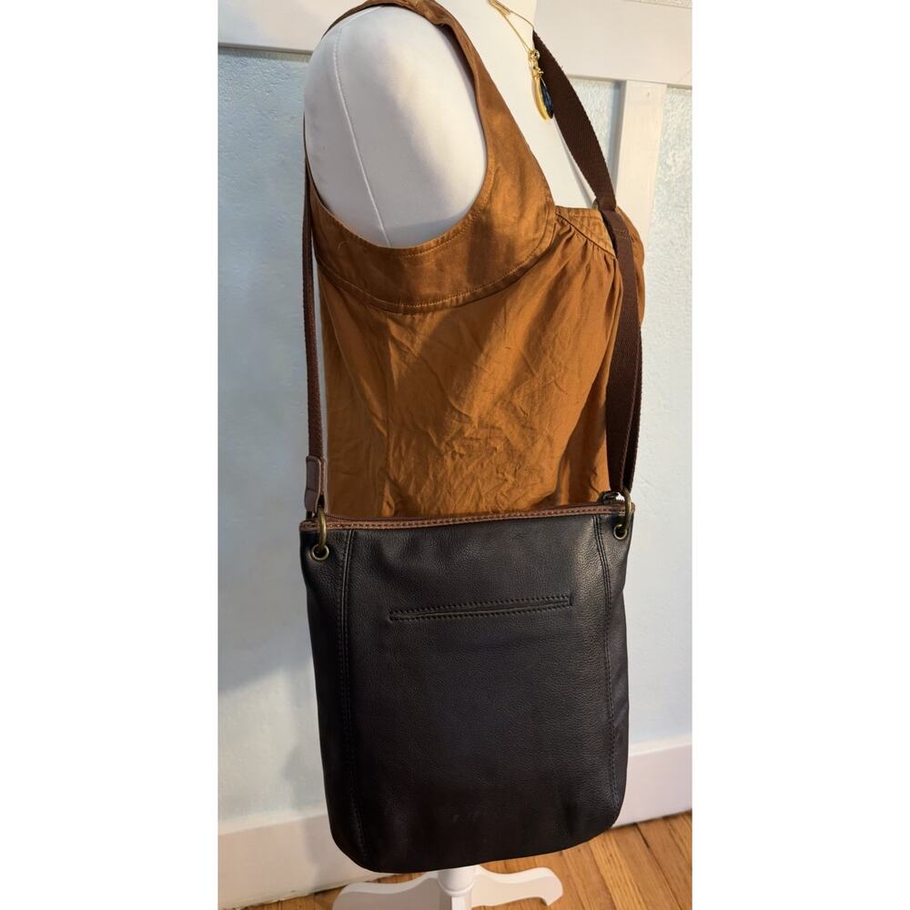 The Sak Iris Leather Crossbody Purse Shoulder Bag Black & Brown Adjustable Strap - Picture 7 of 13